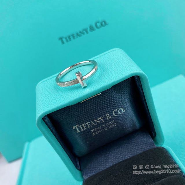 Tiffany純銀飾品 蒂芙尼女士專櫃爆款T Two戒指 Tiffany925純銀電鍍k金雙t戒指  zgt1697